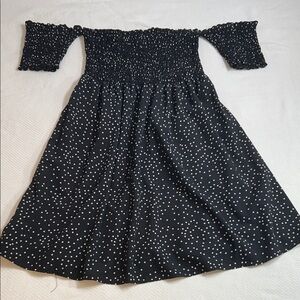 SHEIN Black and White Off-Shoulder Mini Dress